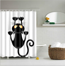 Load image into Gallery viewer, high quality adventures of Unicorn and Cat Printed Shower Curtains Bath Products