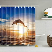 Load image into Gallery viewer, high quality adventures of Unicorn and Cat Printed Shower Curtains Bath Products