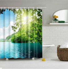 Load image into Gallery viewer, high quality adventures of Unicorn and Cat Printed Shower Curtains Bath Products
